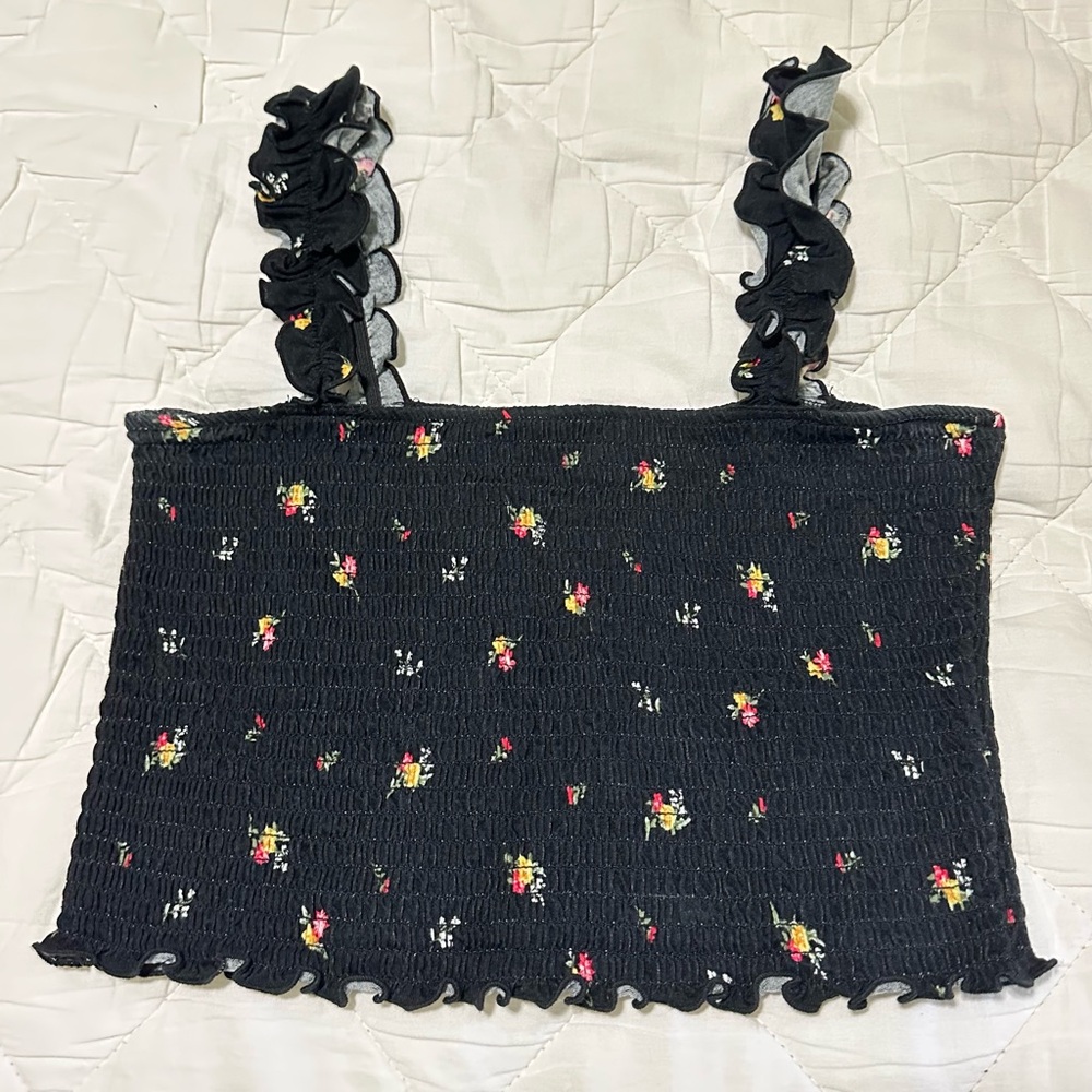 Forever 21 black tube top with frill strap